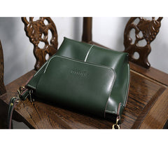Cute Green LEATHER Side Bag Handmade WOMEN Green Crossbody BAG Phone Purse FOR WOMEN