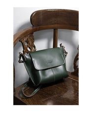 Cute Green LEATHER Side Bag Handmade WOMEN Green Crossbody BAG Phone Purse FOR WOMEN