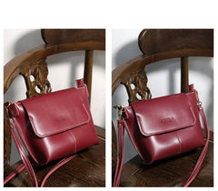 Cute Coffee LEATHER Side Bag Handmade WOMEN Coffee Crossbody BAG Phone Purse FOR WOMEN