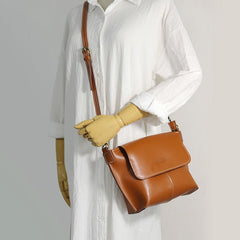 Cute Coffee LEATHER Side Bag Handmade WOMEN Coffee Crossbody BAG Phone Purse FOR WOMEN