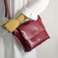 Cute Brown LEATHER Side Bag Handmade WOMEN Brown Crossbody BAG Phone Purse FOR WOMEN