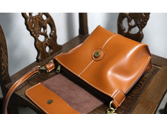 Cute Brown LEATHER Side Bag Handmade WOMEN Brown Crossbody BAG Phone Purse FOR WOMEN