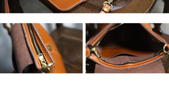 Cute Coffee LEATHER Side Bag Handmade WOMEN Coffee Crossbody BAG Phone Purse FOR WOMEN