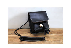 Cute Brown LEATHER Small Side Bag Handmade WOMEN Phone Crossbody BAG Purse FOR WOMEN
