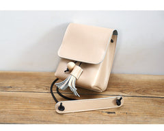 Cute Brown LEATHER Small Side Bag Handmade WOMEN Phone Crossbody BAG Purse FOR WOMEN