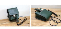 Cute Brown LEATHER Small Side Bag Handmade WOMEN Phone Crossbody BAG Purse FOR WOMEN