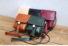 Cute LEATHER Small Side Bag Handmade WOMEN Phone Crossbody BAG Purse FOR WOMEN