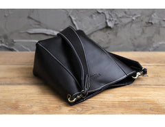 Cute Brown LEATHER WOMEN Bucket SHOULDER BAG Barrel Crossbody Purses FOR WOMEN