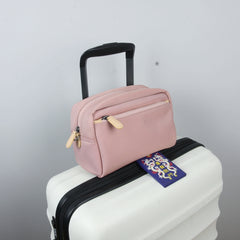 Cute Khaki NYLON Womens Toiletry Shoulder Bag Travel Toiletry Organizer Clutch for Women