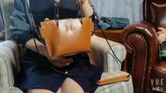 Cute LEATHER HandBag Brown Handmade WOMEN Small Side BAG Phone Purse FOR WOMEN