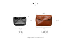 Cute LEATHER Mini Side Bag Brown Handmade WOMEN Crossbody BAG Phone Purse FOR WOMEN