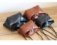 Cute LEATHER Mini Side Bag Brown Handmade WOMEN Crossbody BAG Phone Purse FOR WOMEN