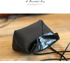 Cute LEATHER Mini Side Bag Brown Handmade WOMEN Crossbody BAG Phone Purse FOR WOMEN