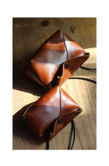 Cute LEATHER Mini Side Bag Black Handmade WOMEN Crossbody BAG Phone Purse FOR WOMEN