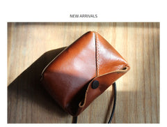 Cute LEATHER Mini Side Bag Brown Handmade WOMEN Crossbody BAG Phone Purse FOR WOMEN