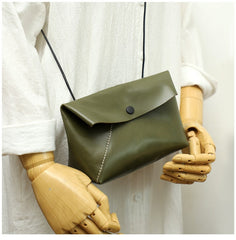 Cute LEATHER Mini Side Bag Black Handmade WOMEN Crossbody BAG Phone Purse FOR WOMEN