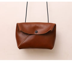Cute LEATHER Mini Side Bag Brown Handmade WOMEN Crossbody BAG Phone Purse FOR WOMEN