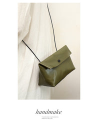 Cute LEATHER Mini Side Bag Brown Handmade WOMEN Crossbody BAG Phone Purse FOR WOMEN