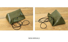 Cute LEATHER Mini Side Bag Green Handmade WOMEN Crossbody BAG Phone Purse FOR WOMEN