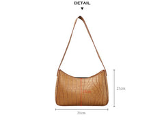 Cute LEATHER Side Bag Black WOMEN SHOULDER BAG Crocodile Pattern Handbag Purse FOR WOMEN