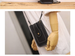 Cute Brown LEATHER Slim Side Bags Pouch Phone WOMEN SHOULDER BAG Phone Crossbody Pouch FOR WOMEN