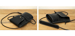Cute LEATHER Small Side Bag Black Crocodile Pattern WOMEN Crossbody BAG Purse FOR WOMEN