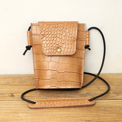 Cute LEATHER Small Side Bag Black Crocodile Pattern WOMEN Crossbody BAG Purse FOR WOMEN