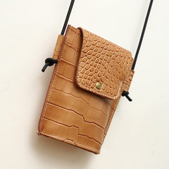 Cute LEATHER Small Side Bag Black Crocodile Pattern WOMEN Crossbody BAG Purse FOR WOMEN