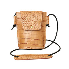 Cute LEATHER Small Side Bag Black Crocodile Pattern WOMEN Crossbody BAG Purse FOR WOMEN