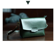 Cute LEATHER Small Side Bag Green WOMEN SHOULDER BAG Small Handmade Crossbody Purse FOR WOMEN