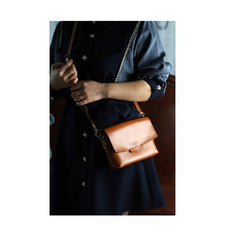 Cute LEATHER Small Side Bag Brown WOMEN SHOULDER BAG Small Handmade Crossbody Purse FOR WOMEN