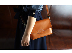 Cute LEATHER Small Side Bag Brown WOMEN SHOULDER BAG Small Handmade Crossbody Purse FOR WOMEN