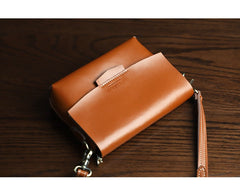 Cute LEATHER Small Side Bag Brown WOMEN SHOULDER BAG Small Handmade Crossbody Purse FOR WOMEN