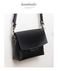 Cute LEATHER Small Side Bag Black WOMEN SHOULDER BAG Small Handmade Crossbody Purse FOR WOMEN