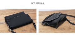 Cute LEATHER Small Side Bag Black WOMEN SHOULDER BAG Small Handmade Crossbody Purse FOR WOMEN