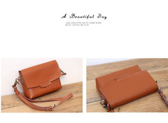 Cute LEATHER Small Side Bag Brown WOMEN SHOULDER BAG Small Handmade Crossbody Purse FOR WOMEN