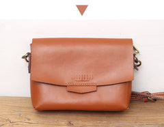 Cute LEATHER Small Side Bag Brown WOMEN SHOULDER BAG Small Handmade Crossbody Purse FOR WOMEN