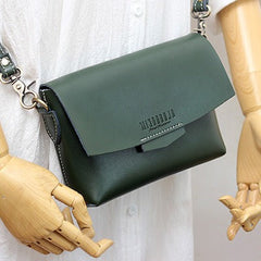 Cute LEATHER Small Side Bag Green WOMEN SHOULDER BAG Small Handmade Crossbody Purse FOR WOMEN