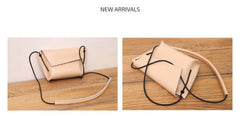Cute LEATHER Small Side Bag White Handmade WOMEN Crossbody BAG Phone Purse FOR WOMEN