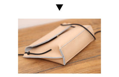 Cute LEATHER Small Side Bag White Handmade WOMEN Crossbody BAG Phone Purse FOR WOMEN