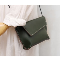 Cute LEATHER Small Side Bag Green Handmade WOMEN Crossbody BAG Phone Purse FOR WOMEN