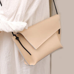 Cute LEATHER Small Side Bag White Handmade WOMEN Crossbody BAG Phone Purse FOR WOMEN