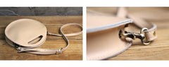 Cute Round LEATHER Handbag Black WOMEN Circle SHOULDER BAG Small Crossbody Purse FOR WOMEN