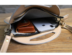 Cute Round LEATHER Handbag Black WOMEN Circle SHOULDER BAG Small Crossbody Purse FOR WOMEN