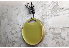 Cute Round LEATHER Handbag Black WOMEN Circle SHOULDER BAG Small Crossbody Purse FOR WOMEN