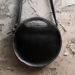 Cute Round LEATHER Handbag Green WOMEN Circle SHOULDER BAG Small Crossbody Purse FOR WOMEN