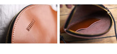 Cute Round LEATHER Slim Side Bag Coffee WOMEN Circle SHOULDER BAG Small Crossbody Purse FOR WOMEN