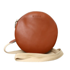 Cute Round LEATHER Small Side Bag Green WOMEN Circle SHOULDER BAG Small Crossbody Purse FOR WOMEN