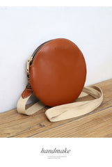 Cute Round LEATHER Small Side Bag Green WOMEN Circle SHOULDER BAG Small Crossbody Purse FOR WOMEN