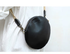 Cute Round LEATHER Small Side Bag Green WOMEN Circle SHOULDER BAG Small Crossbody Purse FOR WOMEN